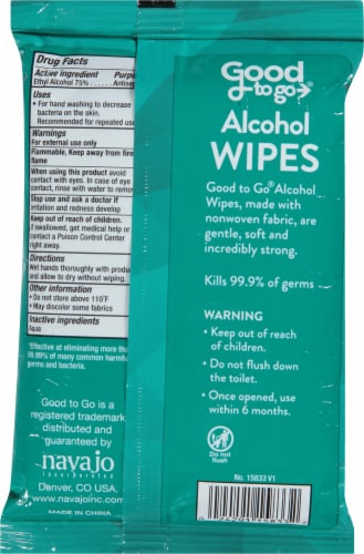 Good To Go Alcohol Wipes Perspective: back