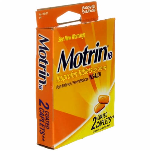 Motrin® IB Ibuprofen Coated Caplets 200mg Perspective: back