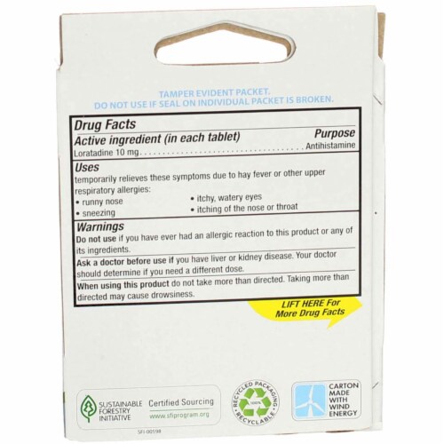 Handy Solutions® 24 Hour Non-Drowsy Allergy Relief Tablets Perspective: back