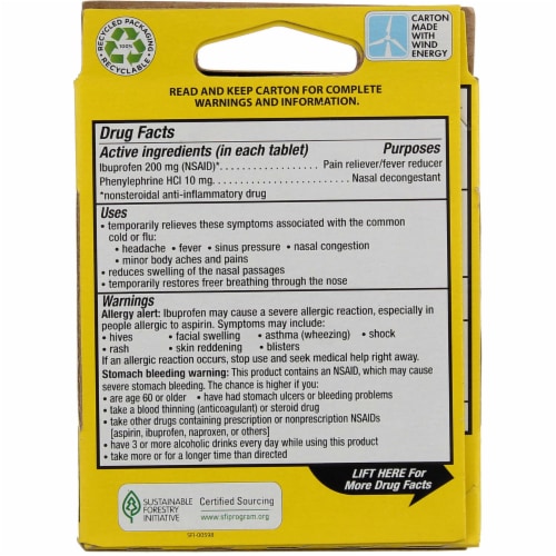Advil Sinus Congestion & Pain Coated Tablets, 220 mg Perspective: back