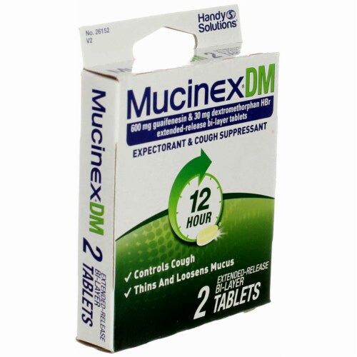 Mucinex DM Expectorant & Cough Suppressant Tablets, 12-Hour, 2 Ct Perspective: back