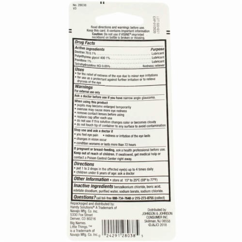 Visine® Advanced Relief Eye Drops Perspective: back