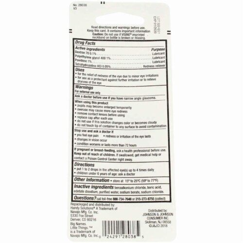 Visine® Advanced Relief Eye Drops Perspective: back