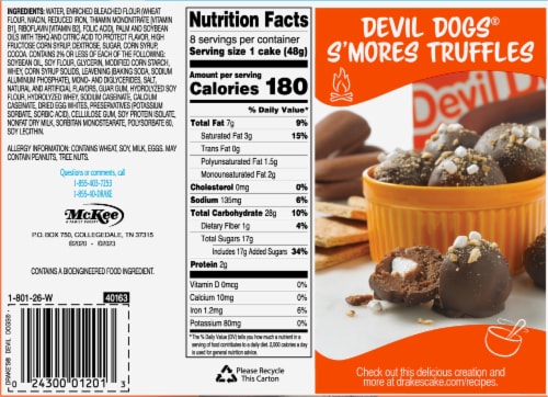 Drake's™ Devil Dogs Creme Filled Cakes Perspective: back