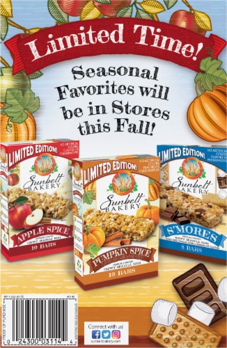 Sunbelt Bakery Pumpkin Spice Chewy Granola Bars Perspective: back