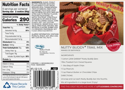 Little Debbie® Peanut Butter Crunch Bars Perspective: back