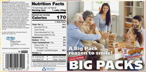Little Debbie® Nutty Buddy™ Snack Cakes Perspective: back