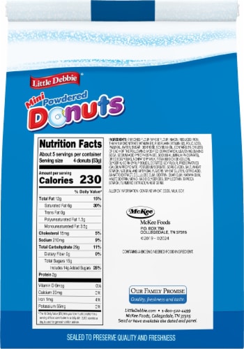 Little Debbie® Mini Powdered Donuts Perspective: back