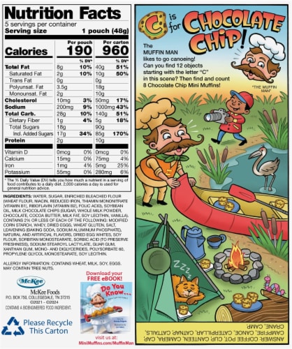 Little Debbie® Chocolate Chip Mini Muffins Perspective: back