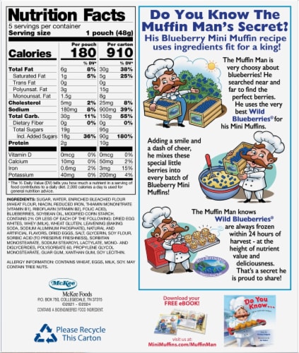 Little Debbie® Blueberry Mini Muffins Perspective: back