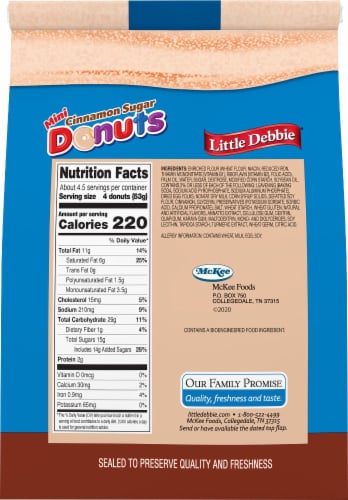 Little Debbie® Mini Cinnamon Sugar Donuts Perspective: back