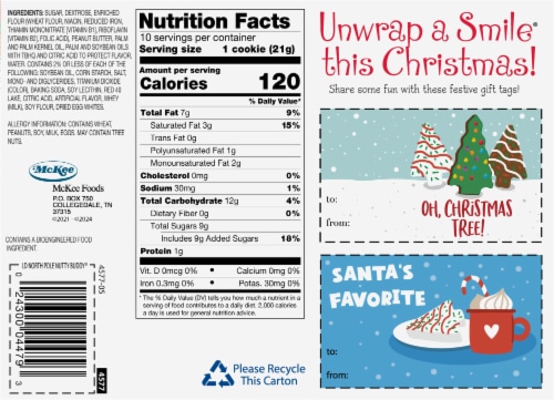 Little Debbie® North Pole Nutty Buddy® Snack Cakes Family Pack Perspective: back