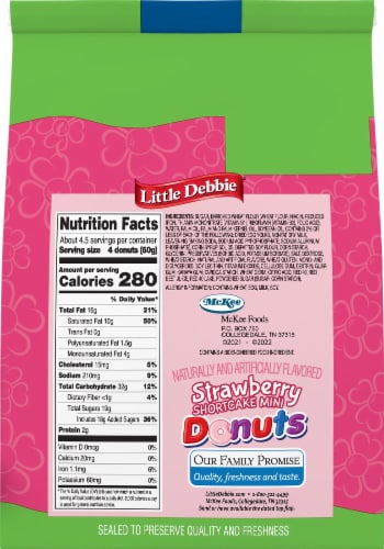 Little Debbie Mini Strawberry Donuts Perspective: back
