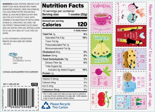 Little Debbie® Valentine Nutty Buddy® Peanut Butter Wafer Bars Perspective: back