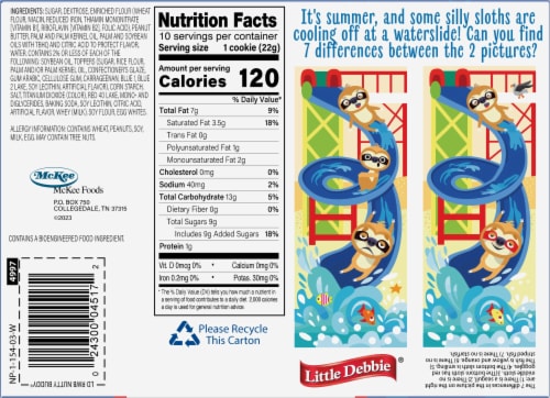 Little Debbie® Red White & Blue Nutty Buddy® Wafers with Peanut Butter Perspective: back