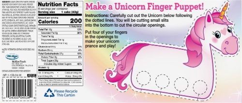 Little Debbie® Sparkling Strawberry Unicorn Cakes Perspective: back