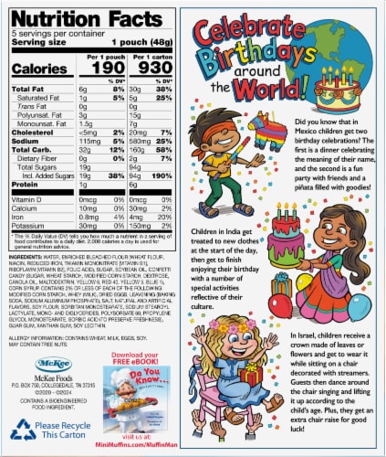 Little Debbie® Mini Birthday Cake Muffins Family Pack Perspective: back