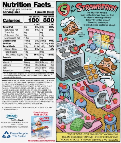 Little Debbie Strawberry Shortcake Mini Muffins Perspective: back
