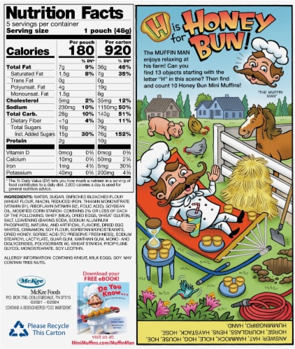 Little Debbie® Honey Bun Mini Muffins Perspective: back