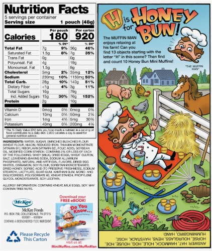 Little Debbie® Honey Bun Mini Muffins Perspective: back