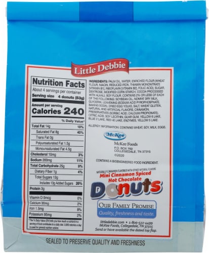 Little Debbie Cinnamon Spiced Hot Chocolate Mini Donuts Perspective: back