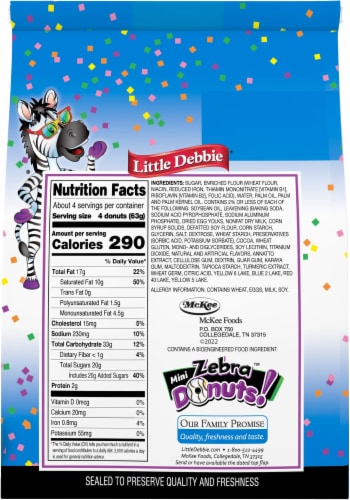 Little Debbie® Mini Zebra Donut Snack Cakes Perspective: back