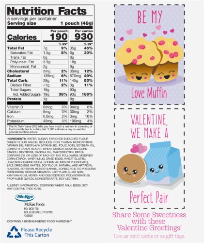 Little Debbie® Valentine Mini Muffin Pouches Perspective: back