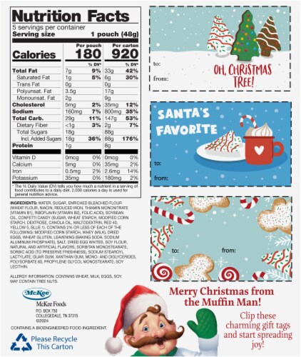 Little Debbie® Buttery Vanilla Christmas Mini Muffins Perspective: back
