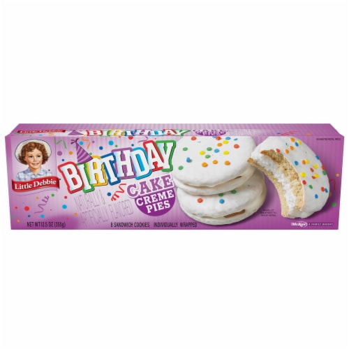 Little Debbie Birthday Cake Creme Pies Perspective: back
