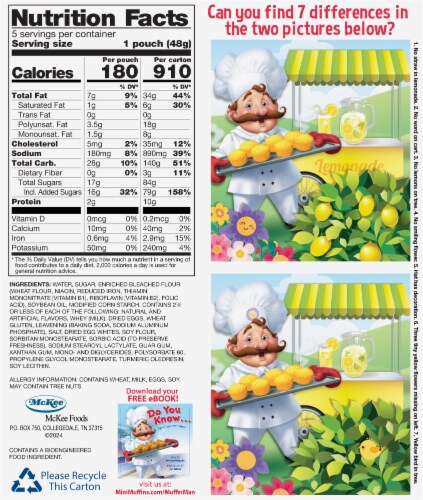 Little Debbie® Lemon Spring Mini Muffins Perspective: back