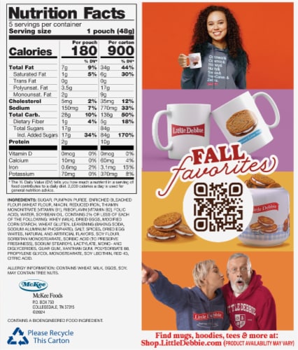 Little Debbie® Pumpkin Spice Mini Muffins Perspective: back