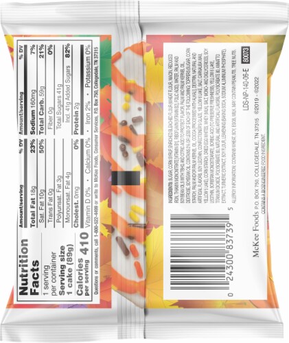 Little Debbie® Fall Party Snack Cake Perspective: back