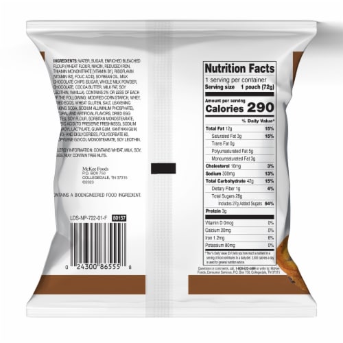 Little Debbie® Mini Chocolate Chip Muffins Perspective: back