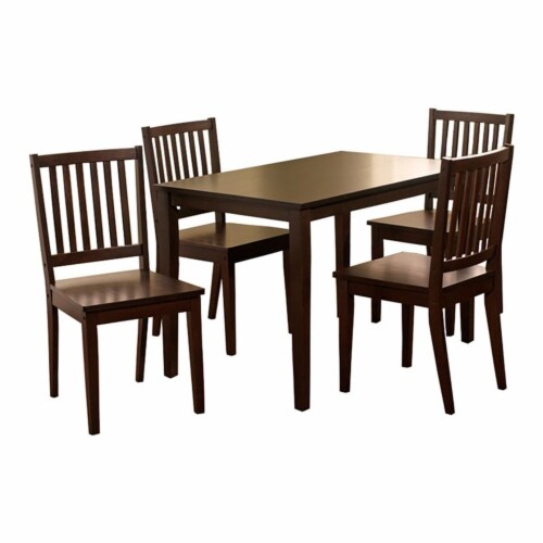 TMS 5 Piece Shaker Rectangular Transitional Wood Dining Set in Espresso 1 Kroger