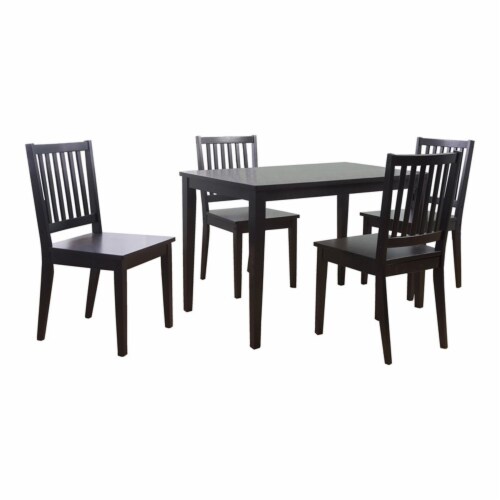 TMS 5 Piece Shaker Rectangular Transitional Wood Dining Set in