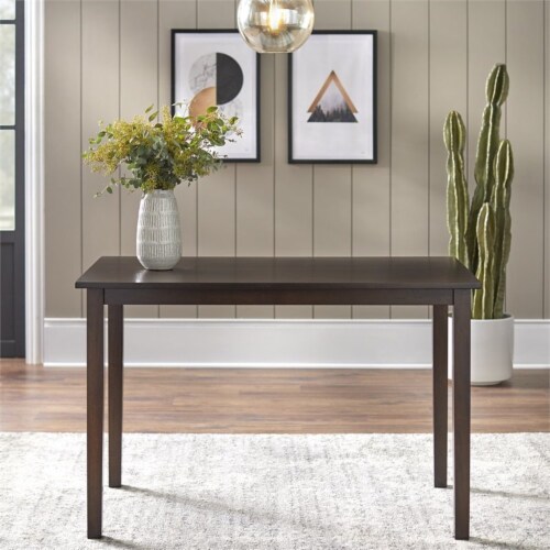 TMS Shaker Rectangular Transitional MDF Rubber Wood Dining Table
