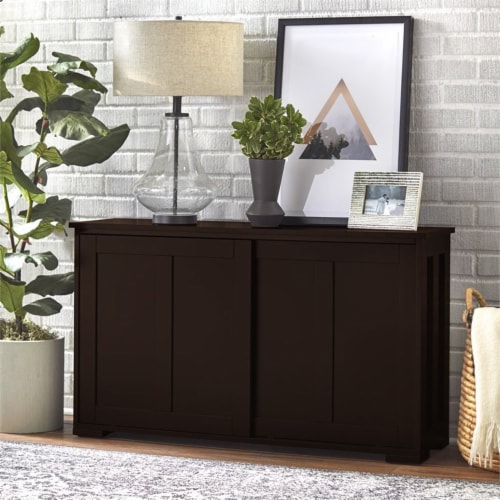 TMS Pacific Transitional Engineered Wood Storage Cabinets in