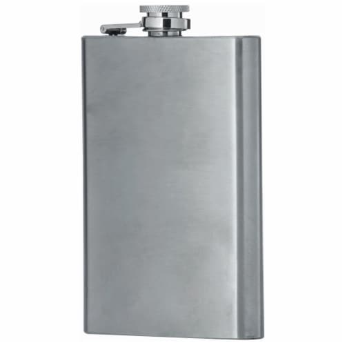 Maxam 8 Ounce Stainless Steel Flask Lightweight Drinking Flask with a Screw-On Leak Proof Lid Perspective: back