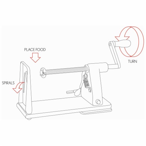 Maxam Vegetable Spiral Slicer for Decorative Fun Flair on the Dinner Plate Stainless Steel Perspective: back