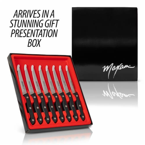 Maxam 8 Piece Serrated Steak Knife Set Perspective: back