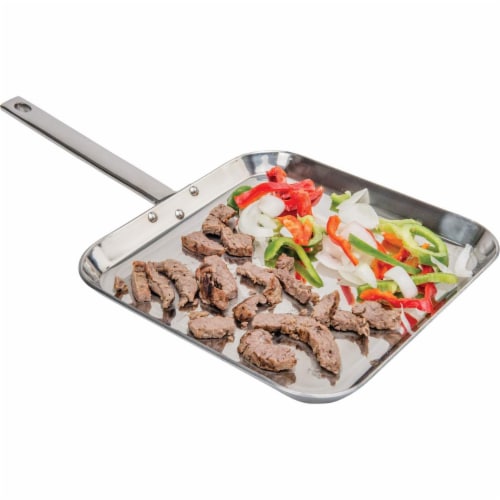Chef's Secret T304 High-Quality Stainless-Steel 11-Inch Square Griddle Perspective: back