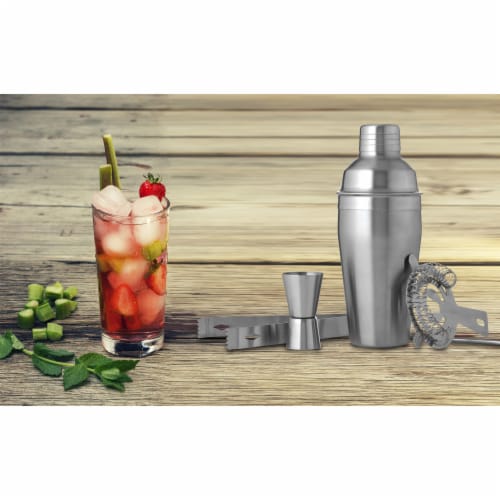 Wyndham House Cocktail Shaker Set for the Home Bar Stainless Steel 5-Piece Perspective: back