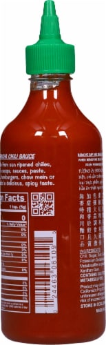 Huy Fong Sriracha Hot Chili Sauce Perspective: back