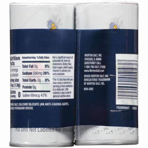 Morton® Iodized Salt Shakers Perspective: back