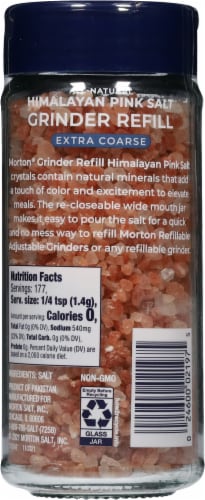Morton® All-Natural Extra Coarse Himalayan Pink Salt Grinder Perspective: back