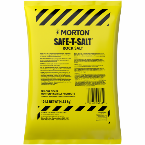 Morton Safe-T-Salt Halite Rock Salt Snow and Ice Melt Perspective: back