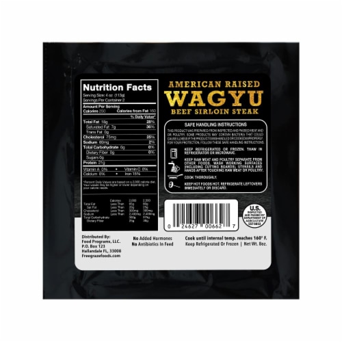 Miami Beef American American Raised Wagyu Beef Sirloin Steak Perspective: back