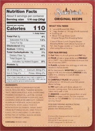 Shore Lunch® Original Recipe Fish Breading & Batter Mix Perspective: back