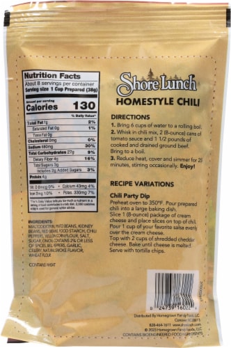 Shore Lunch® Homestyle Chili With Beans Mix Perspective: back