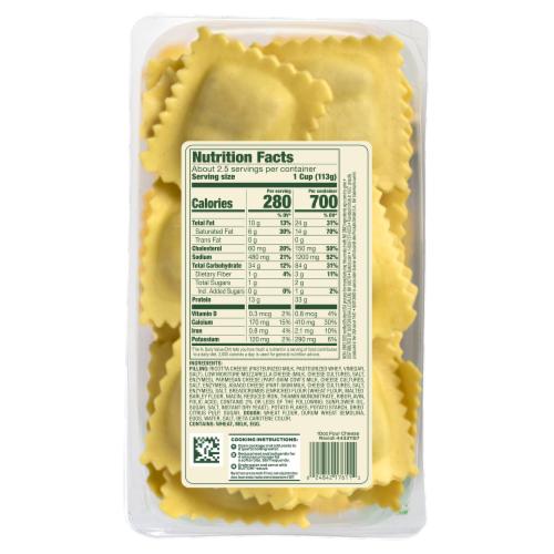 Buitoni® Four Cheese Ravioli Perspective: back